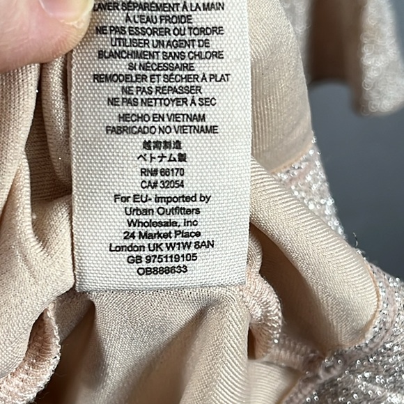 Free People One More Time Lurex Wrap Dress in Peach. - Picture 10 of 10